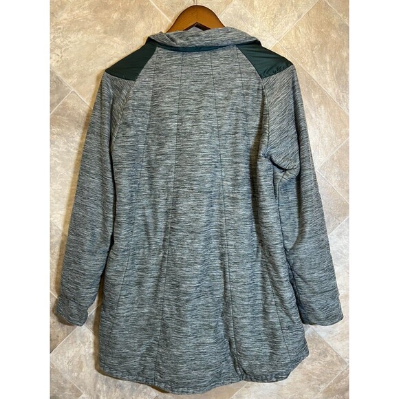 The North Face Jacket Women's Size M Green Long Pseudio Cowlneck Full Zip Puffer - Picture 3 of 13